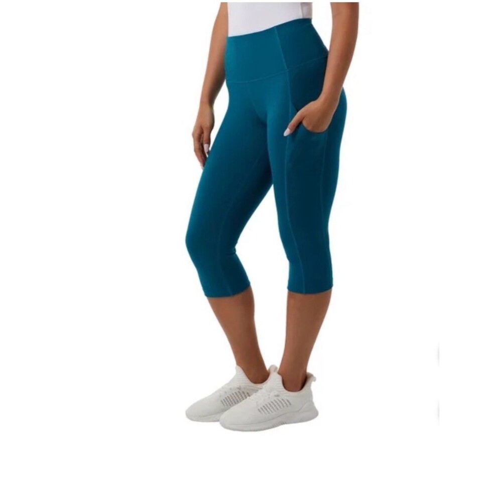 32 Degrees Teal Capri Leggings with Side Pockets
